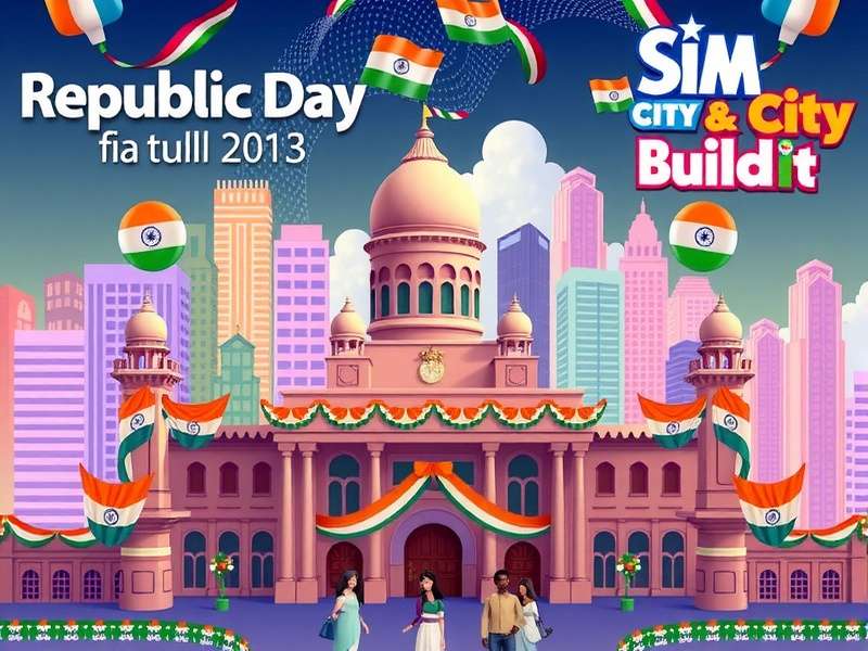 SimCity BuildIt Republic Day event with national flag decorations