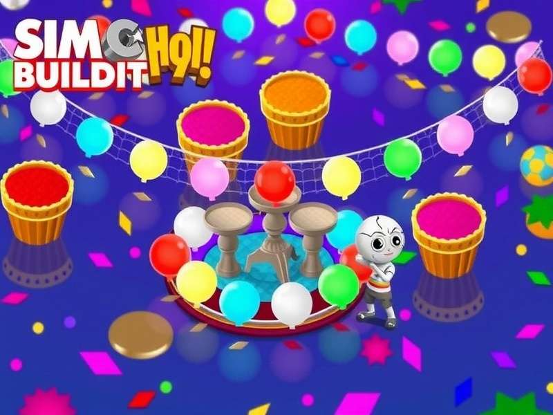 SimCity BuildIt Holi event with colorful celebrations